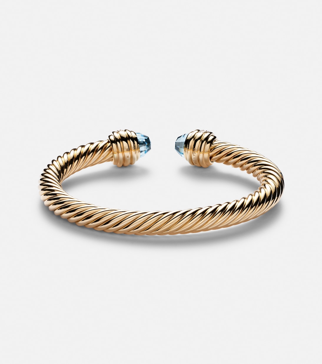 Classic Cablespira® 18kt gold cuff bracelet with topazes and diamonds | David Yurman