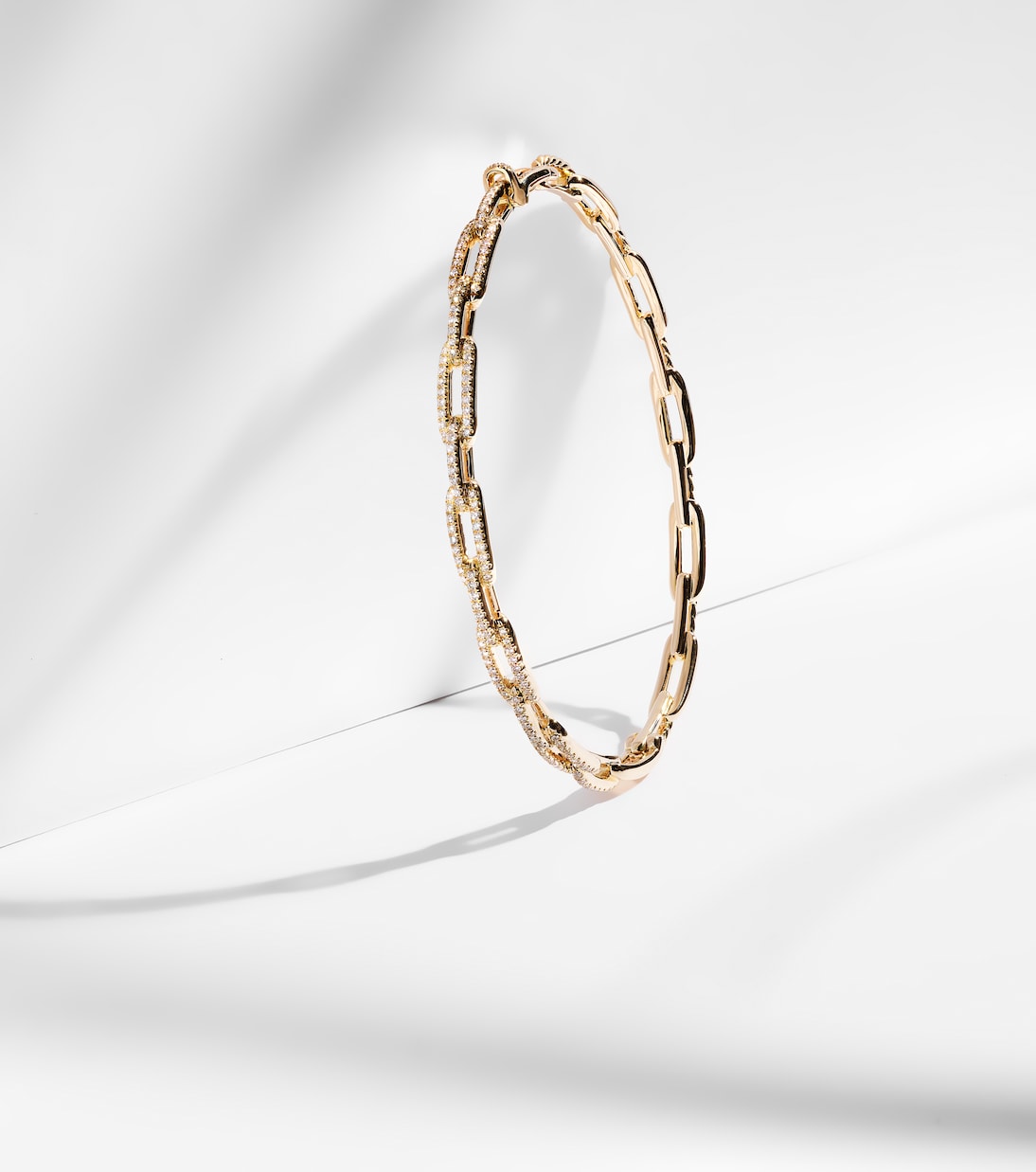 Bracciale Stax Chain Link in oro 18kt con diamanti | David Yurman