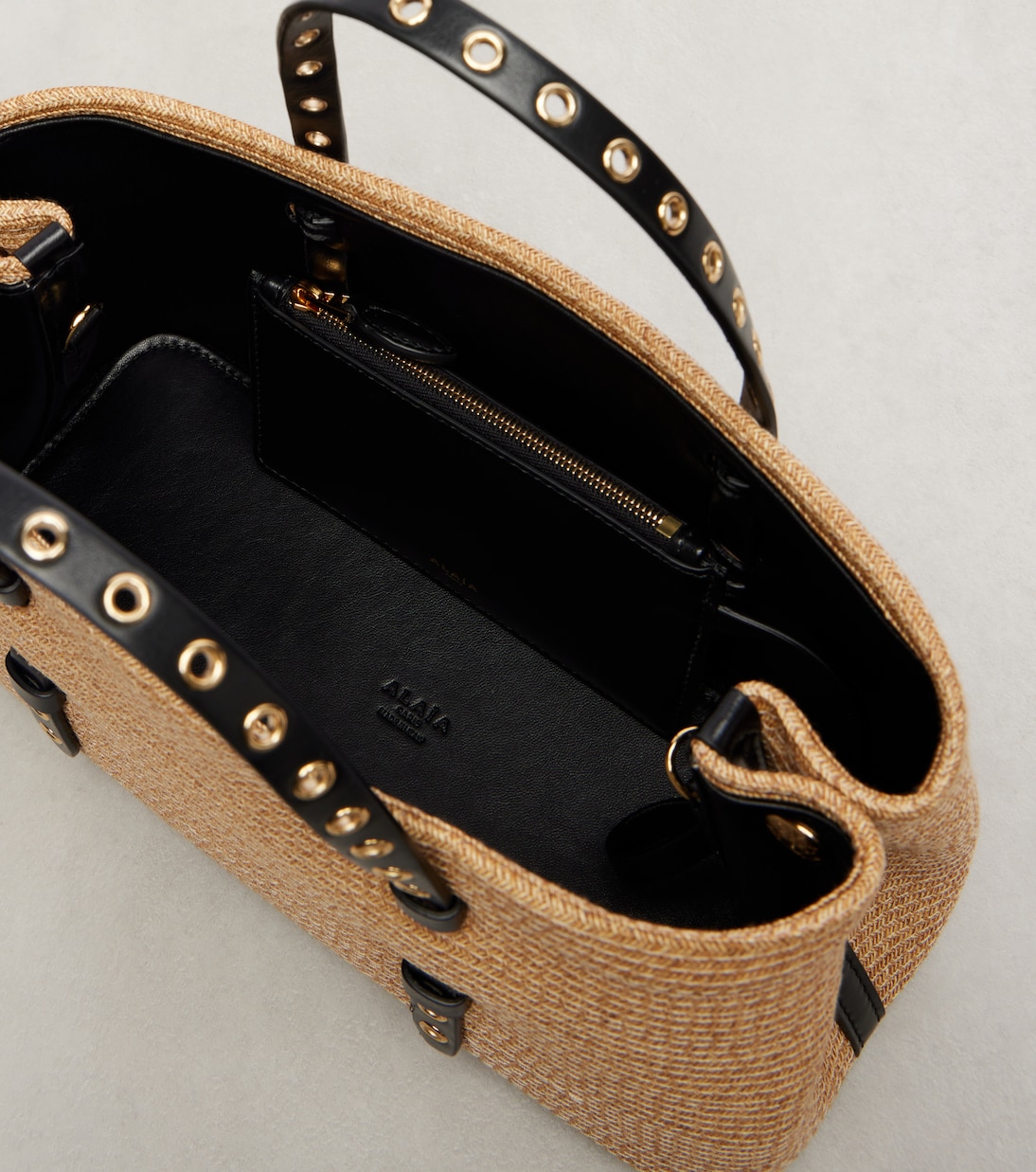 Bolso Mina 25 Medium de paja de papel | Alaïa