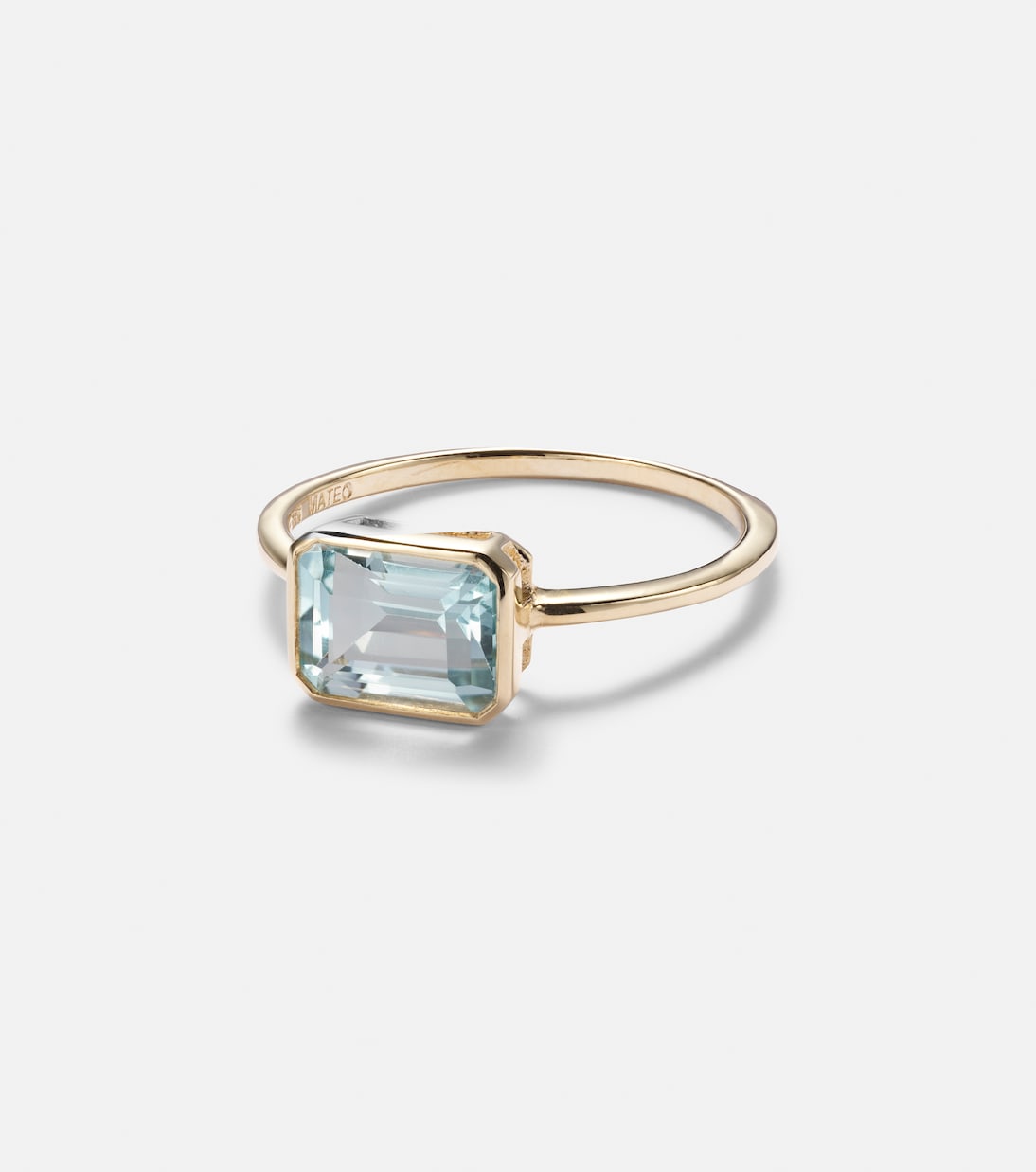 Anello in oro 14kt con topazio blu | Mateo
