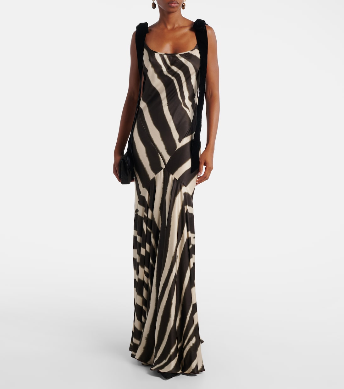 Robe longue imprimée en satin | Nina Ricci