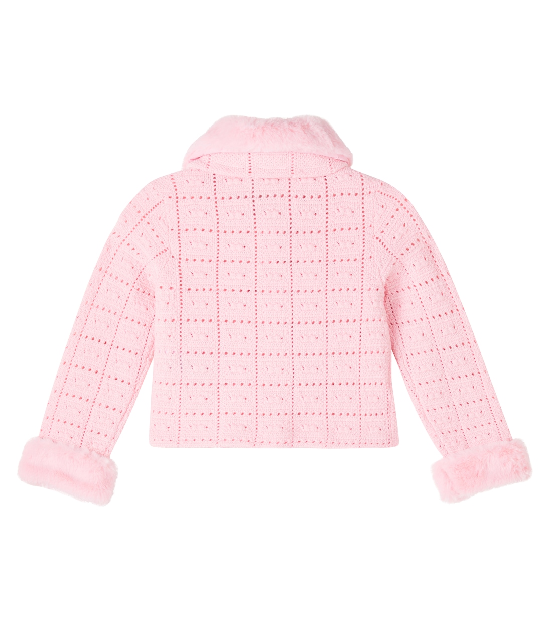 Faux faux-trimmed cotton-blend cardigan | Self-Portrait Kids