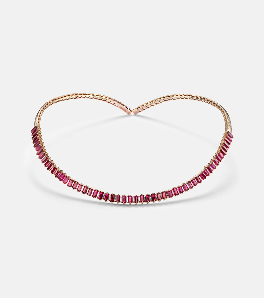 18kt rose gold choker with rubies and diamonds | Suzanne Kalan
