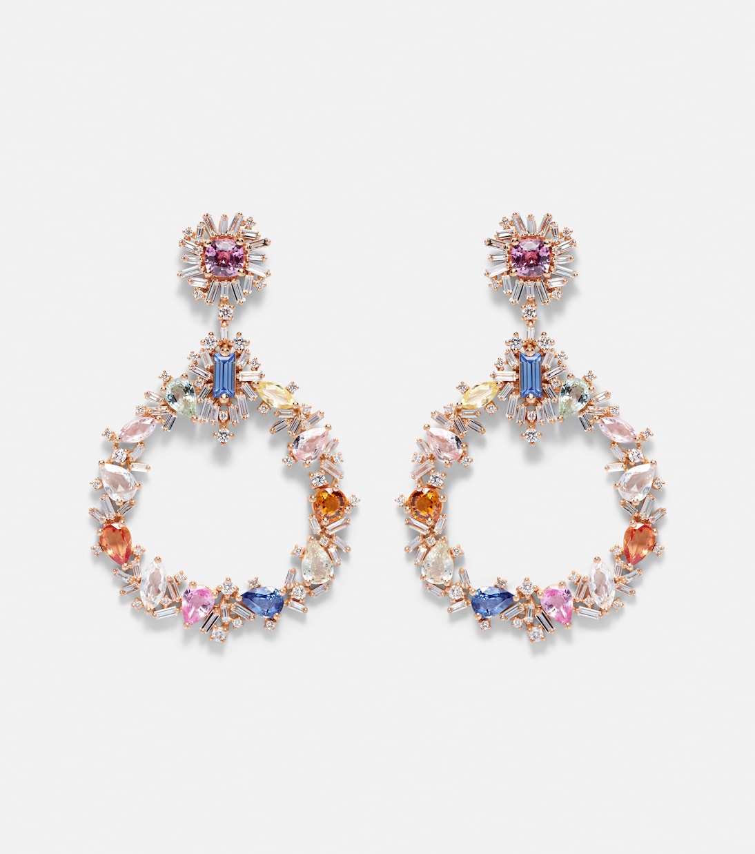 Pendientes de oro rosa de 18 ct con zafiro y diamantes | Suzanne Kalan