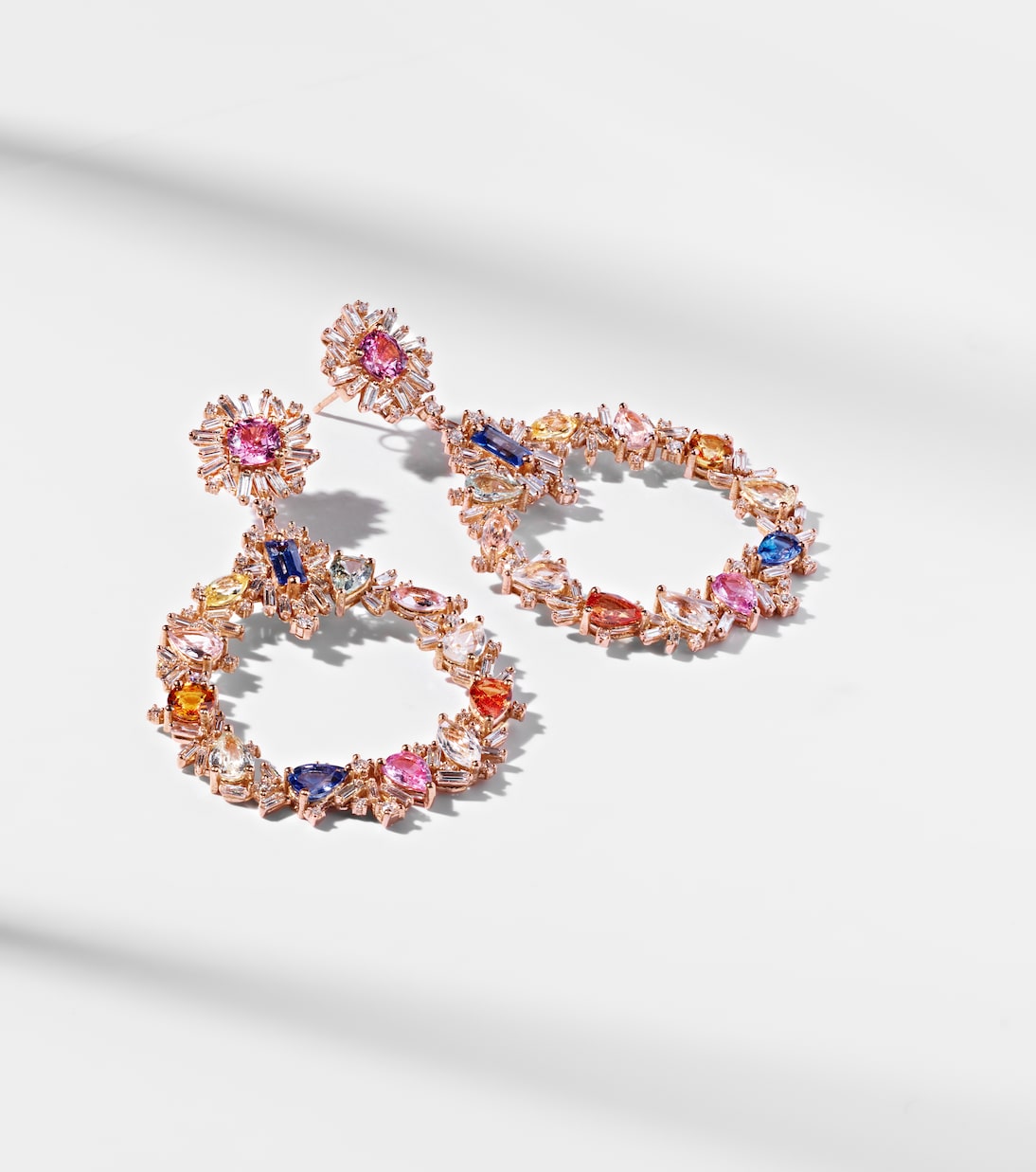 Pendientes de oro rosa de 18 ct con zafiro y diamantes | Suzanne Kalan