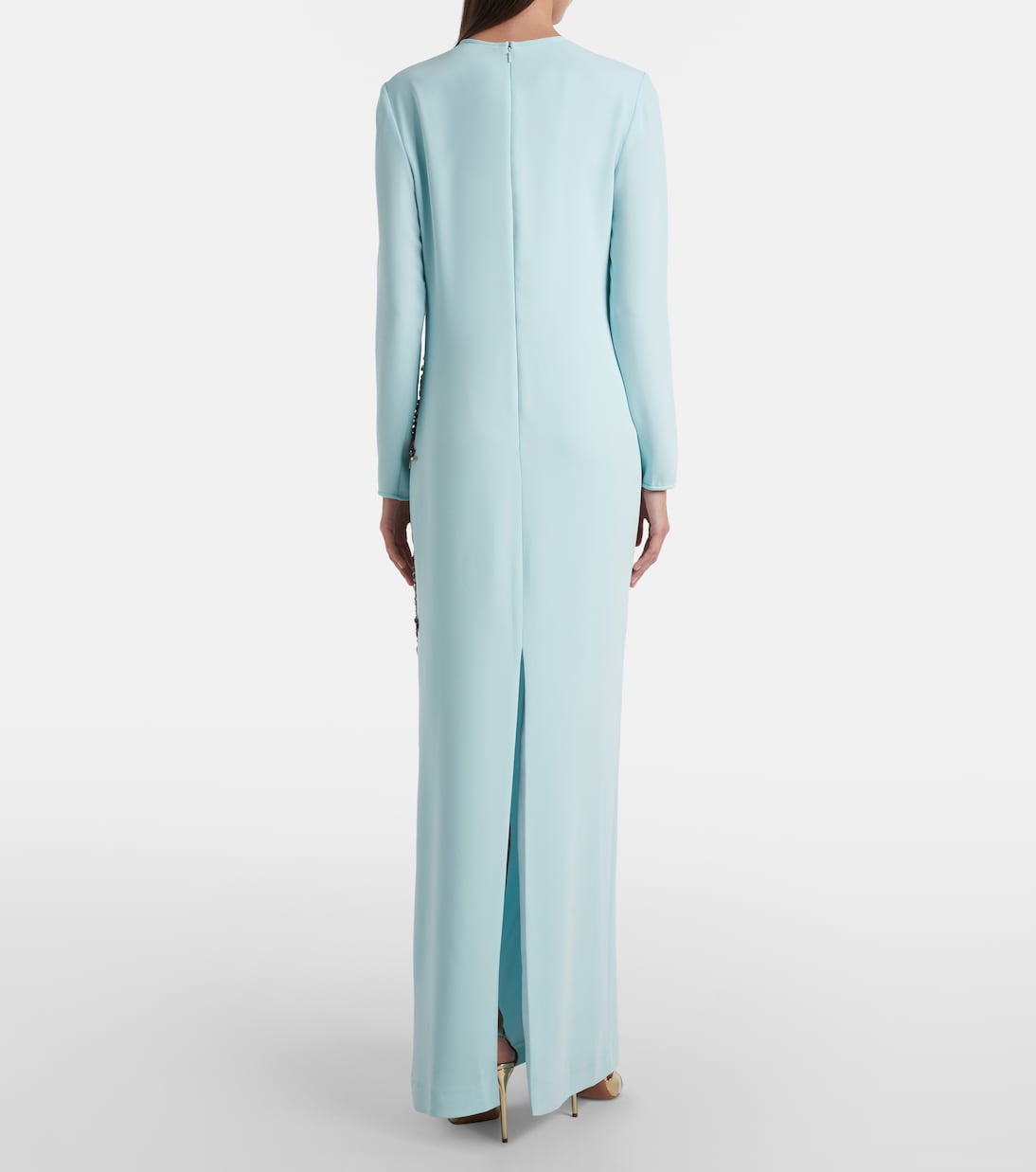 Verzierte Robe Siriana aus Crêpe | Costarellos