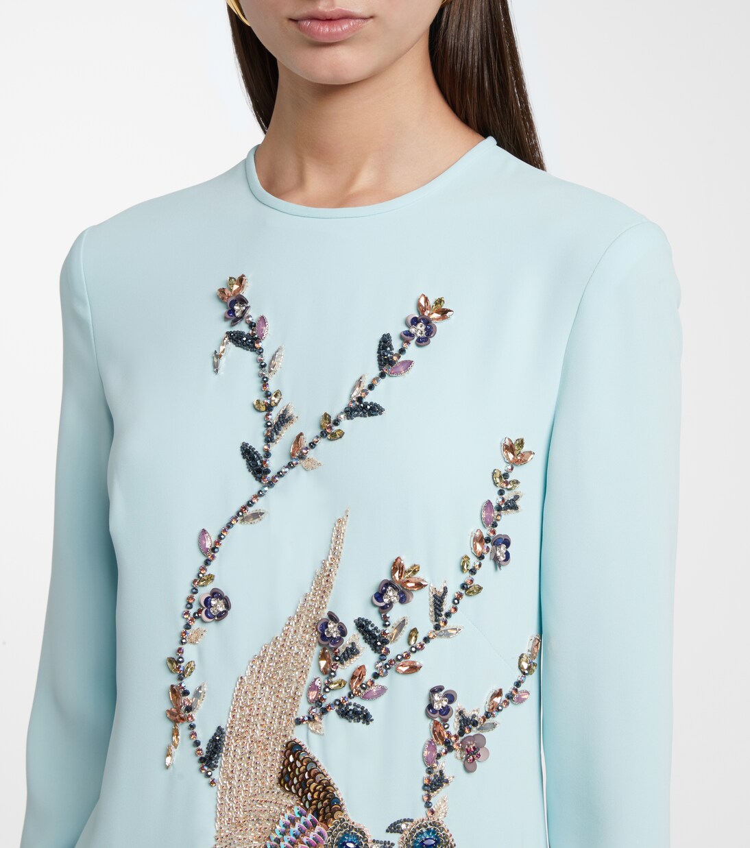 Verzierte Robe Siriana aus Crêpe | Costarellos