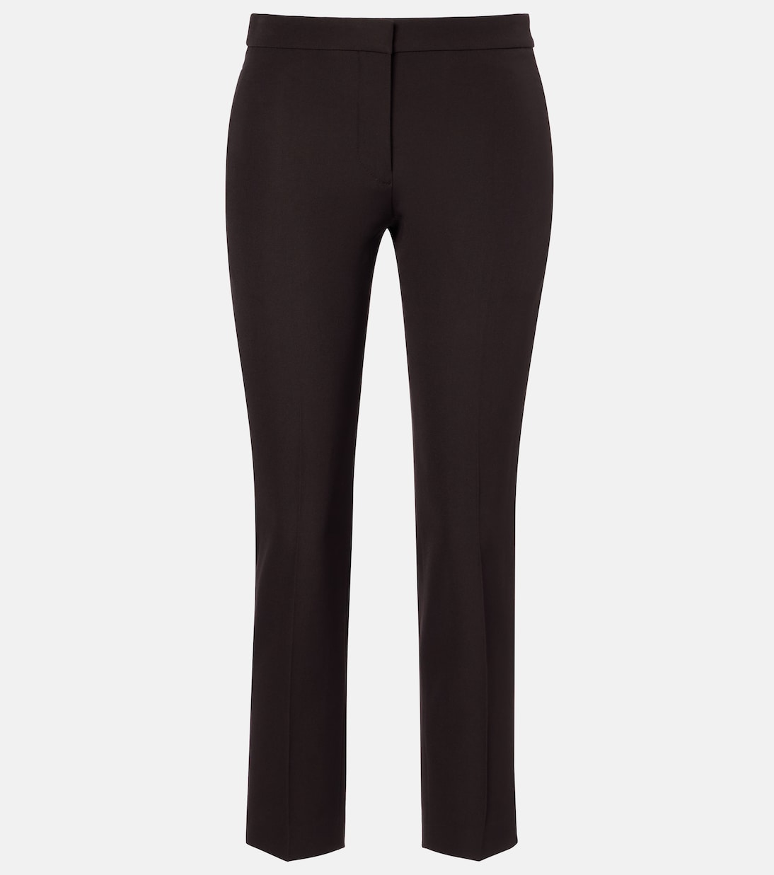 Mid-rise wool canvas crêpe straight pants | McQueen