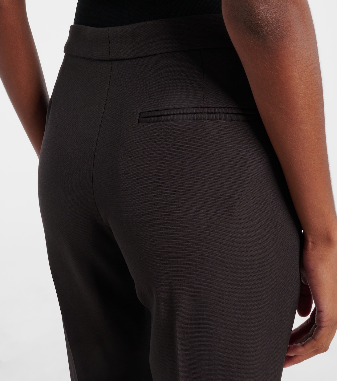 Mid-rise wool canvas crêpe straight pants | McQueen