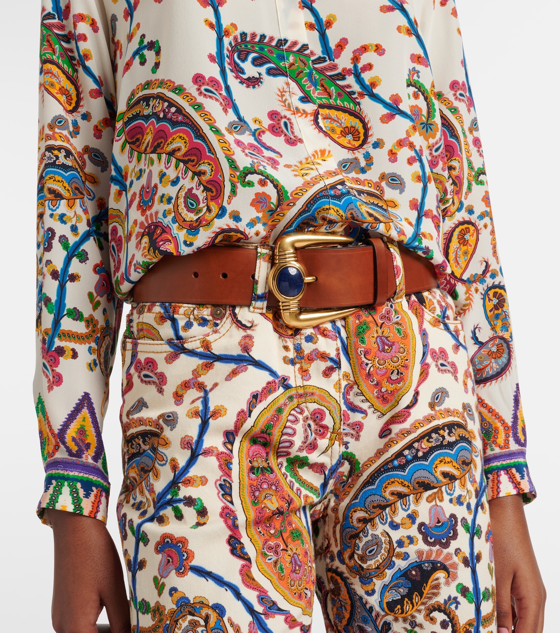 Orologio embellished leather belt | Etro