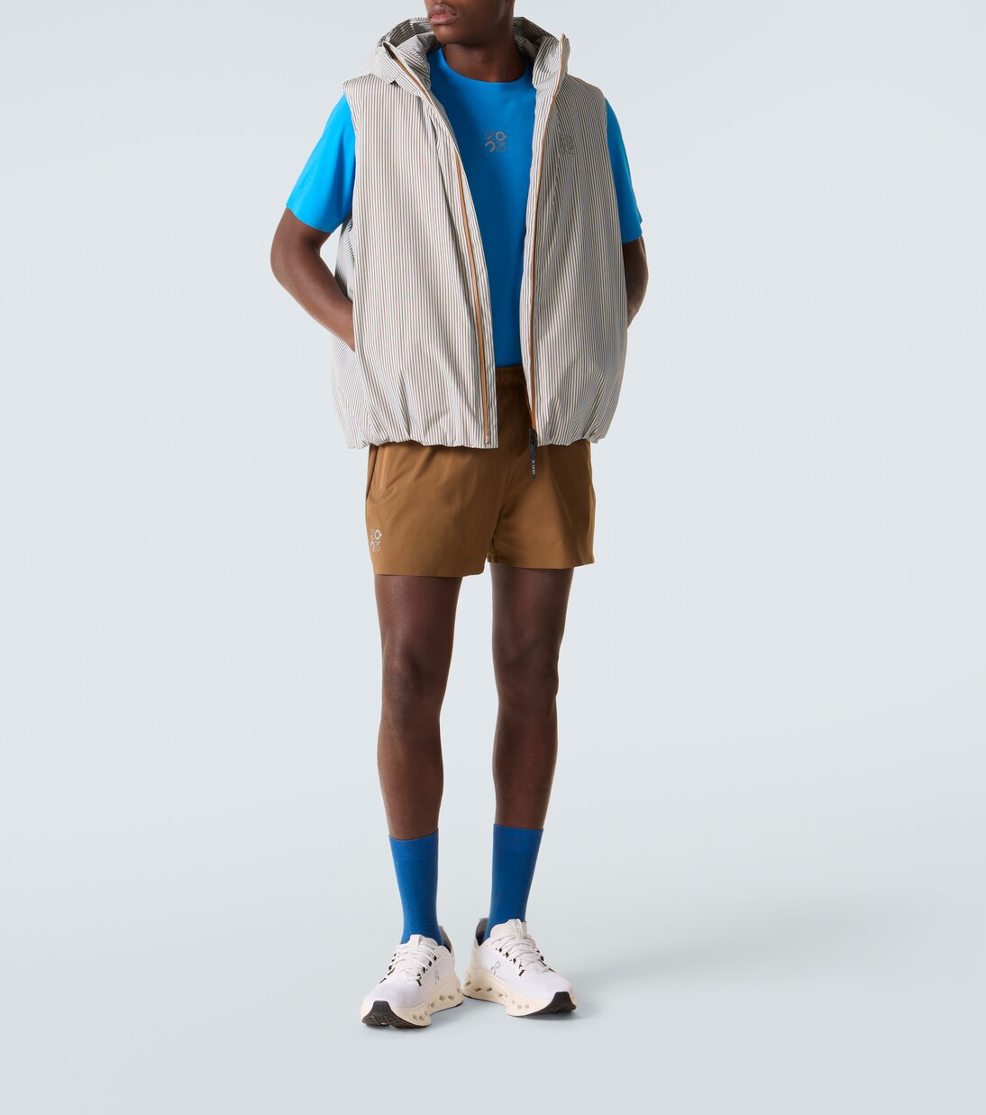 x On striped technical puffer vest | Loewe