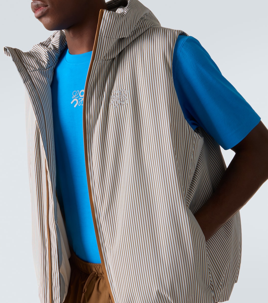 x On striped technical puffer vest | Loewe