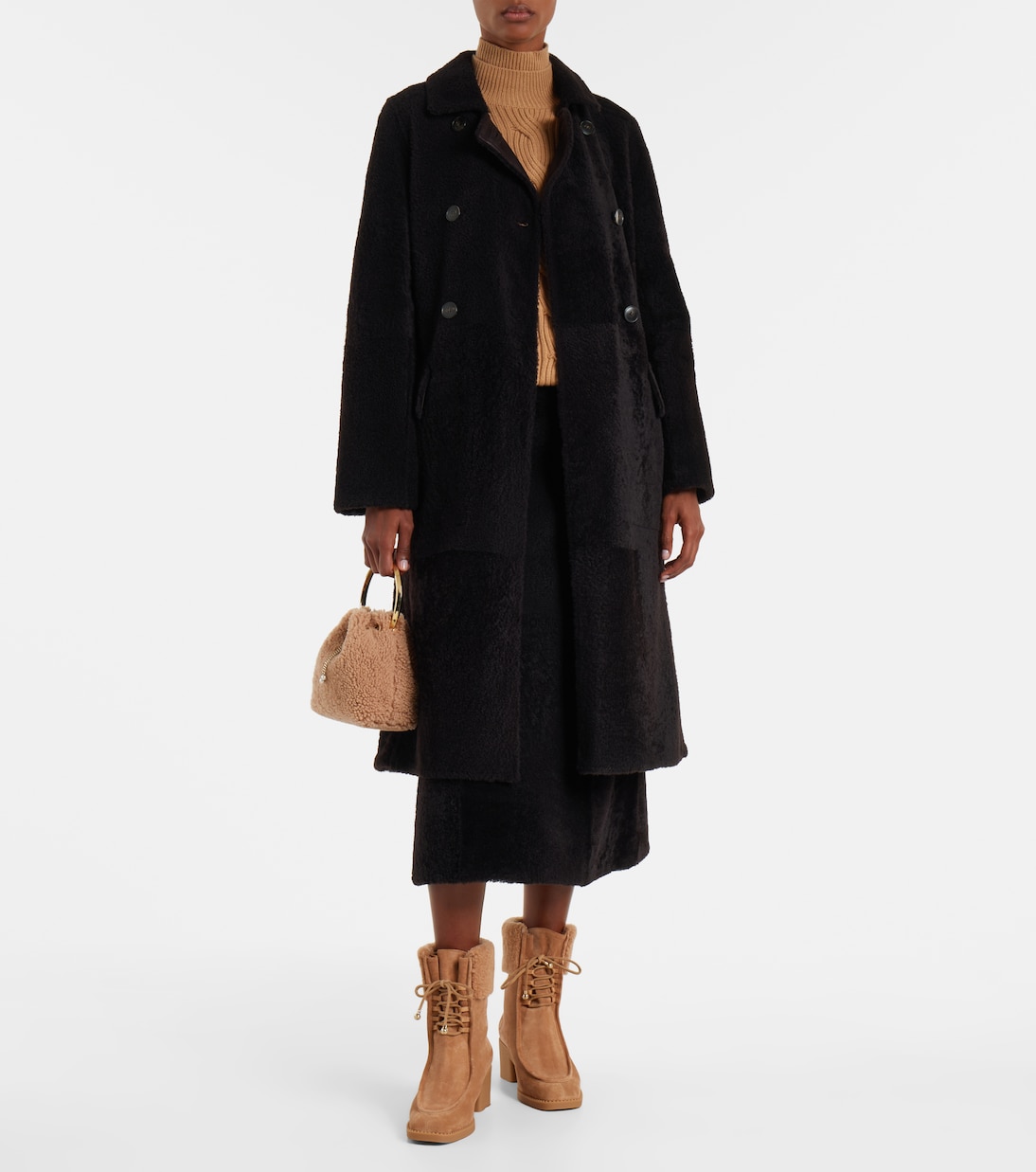 Hali shearling-trimmed suede ankle boots | Jimmy Choo