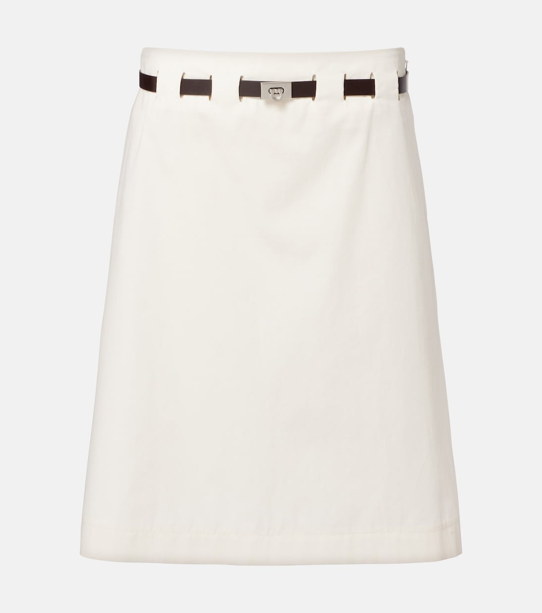 Belted cotton and silk miniskirt | Ferragamo