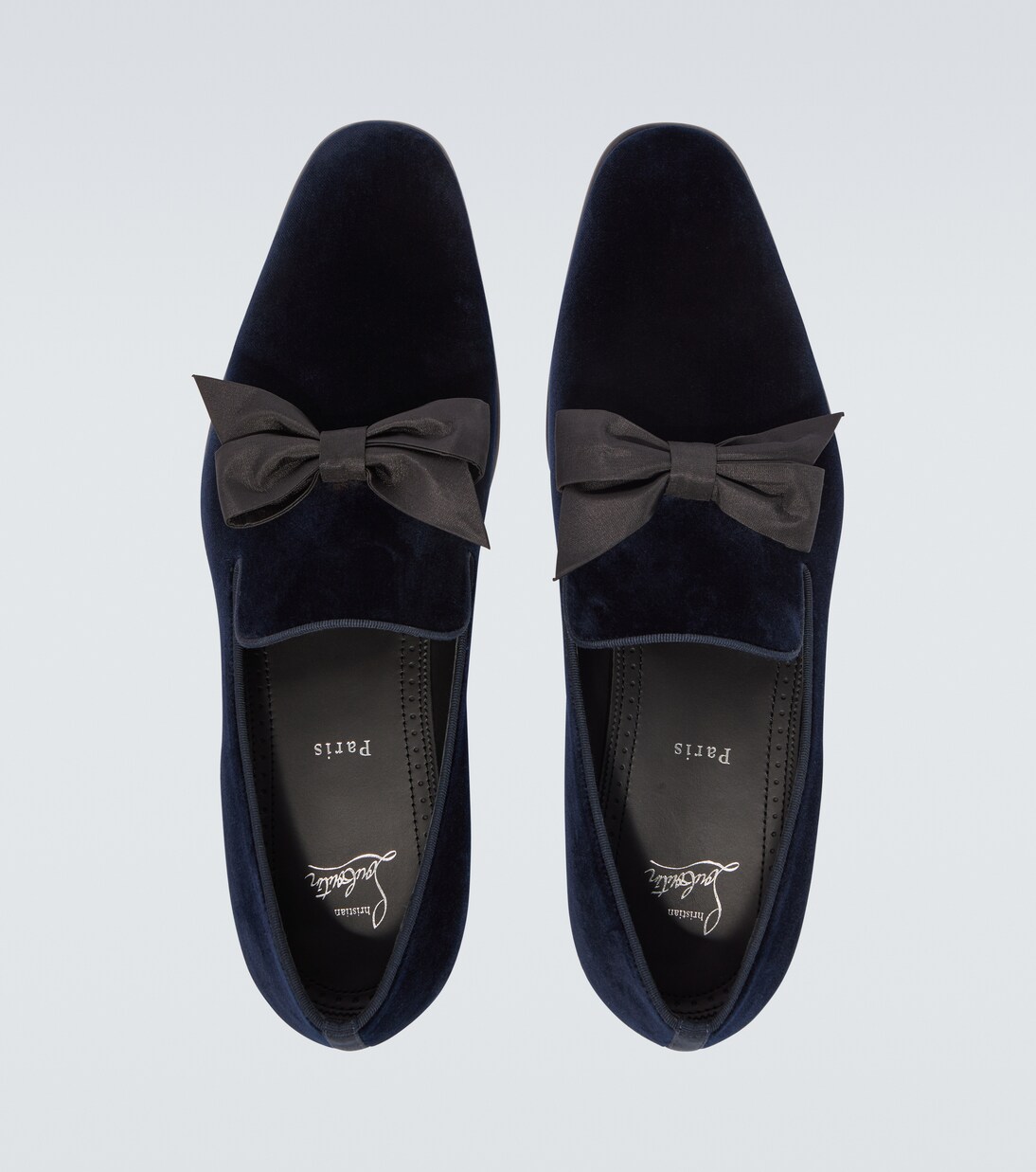 حذاء لوفر من المخمل مزين بفيونكة December First | Christian Louboutin