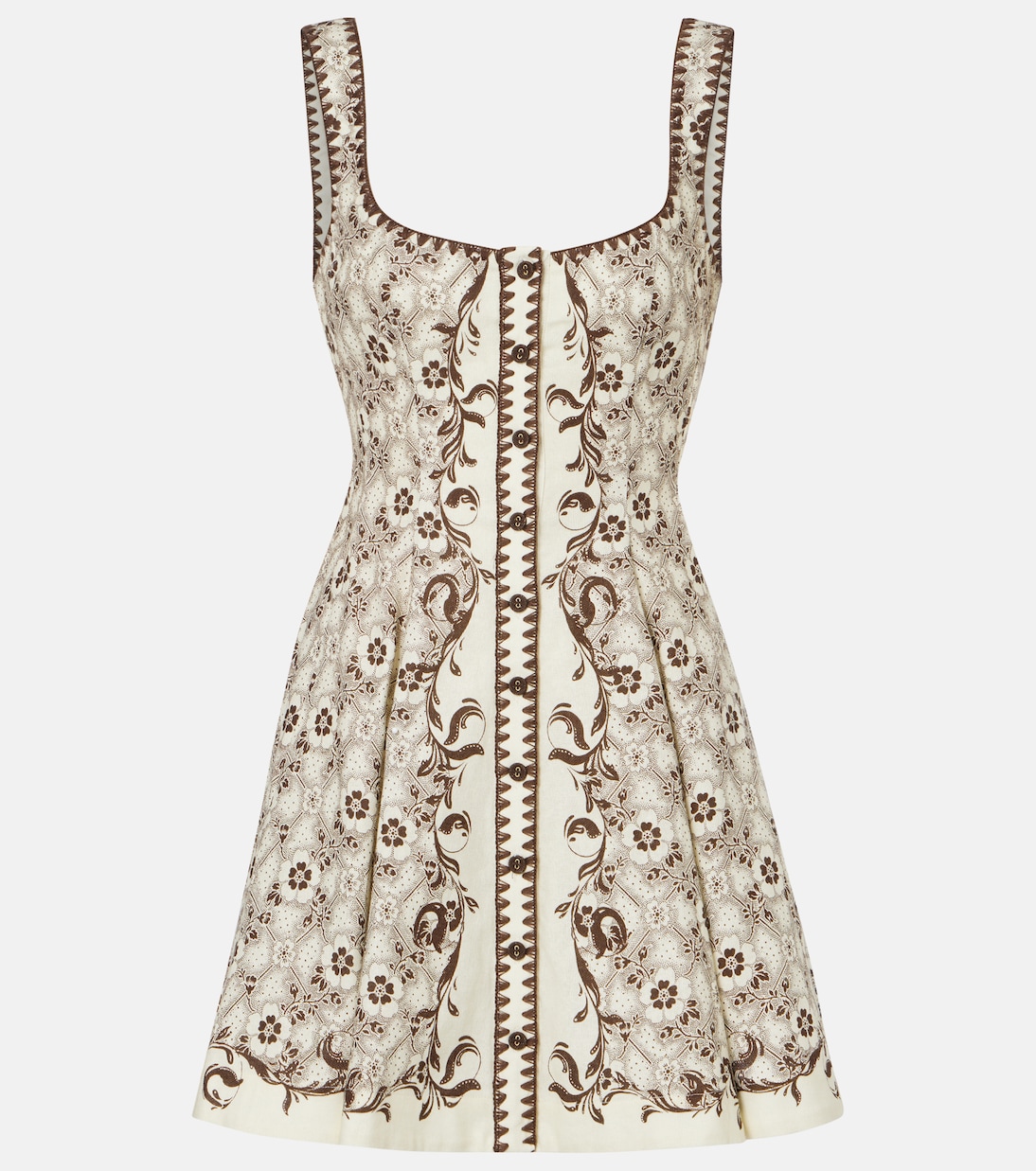 Printed linen and cotton minidress | Alémais