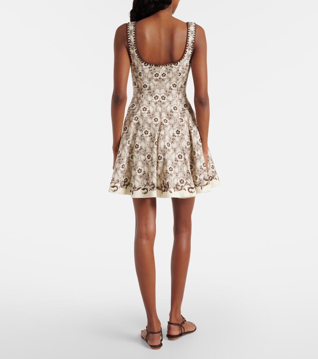 Printed linen and cotton minidress | Alémais