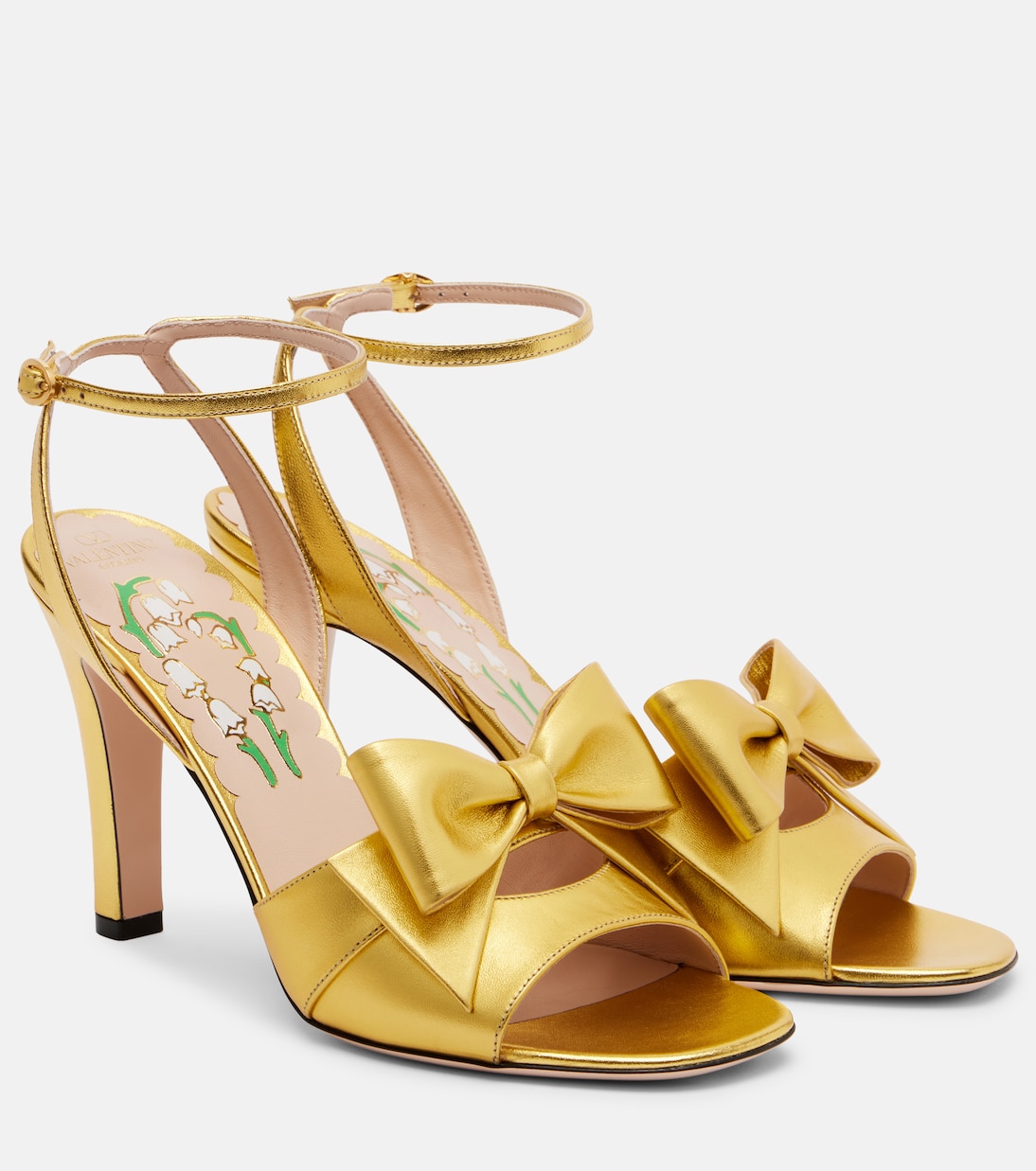 Bowow 95 metallic leather sandals | Valentino Garavani