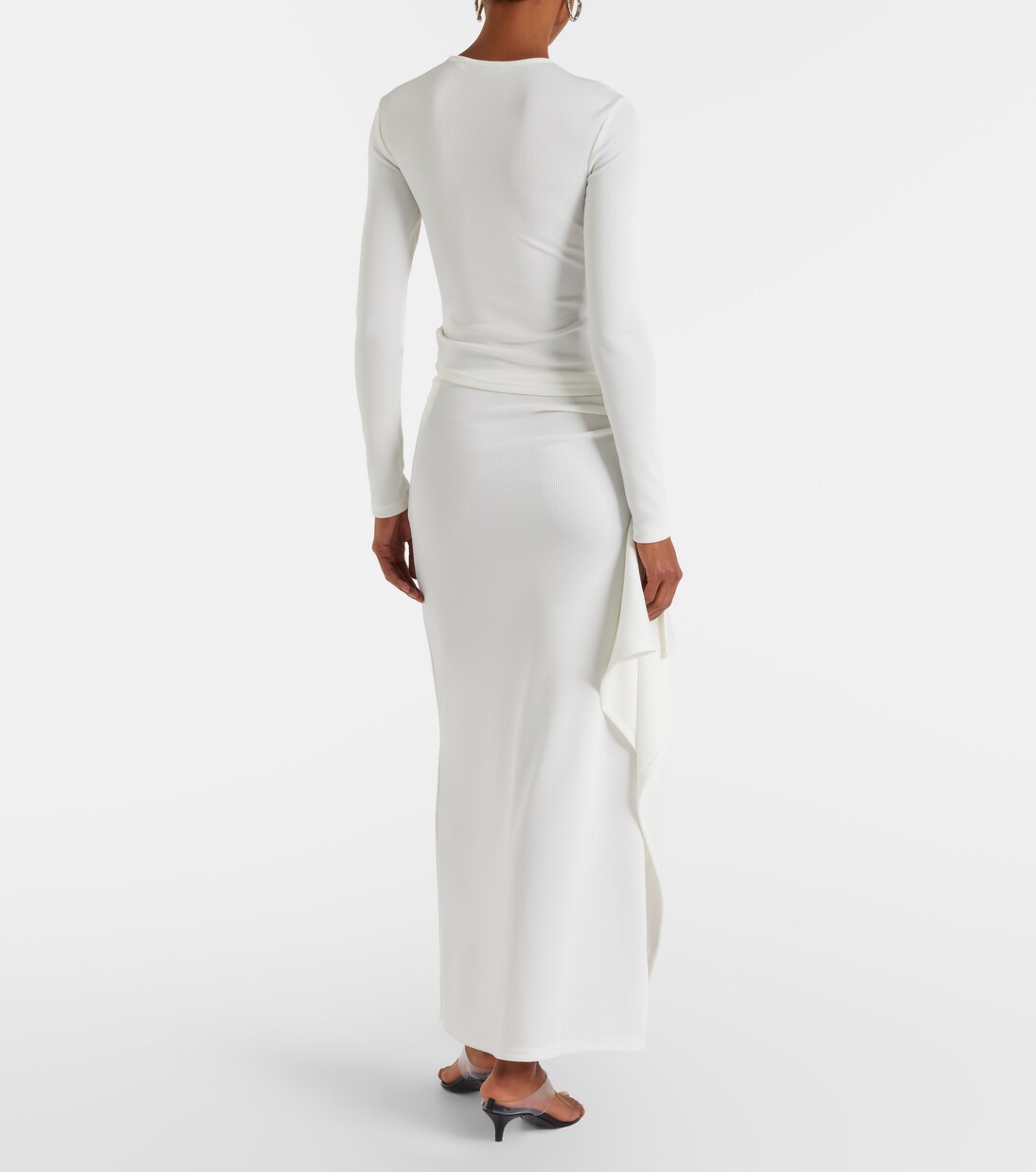 Ribbed-knit draped maxi skirt | Christopher Esber
