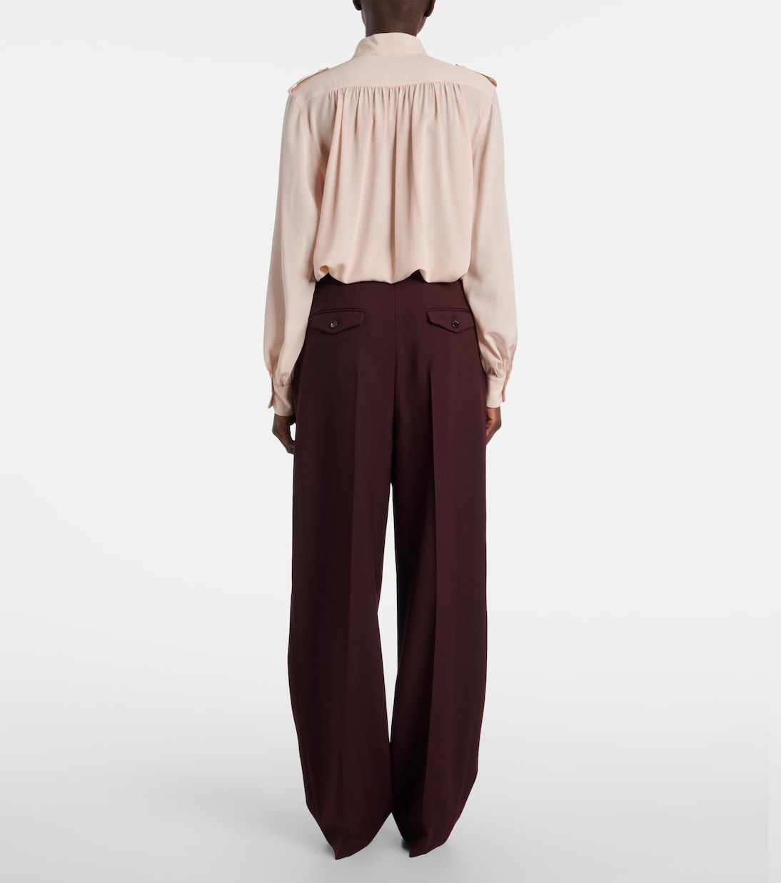 High-rise virgin wool wide-leg pants | Chloé