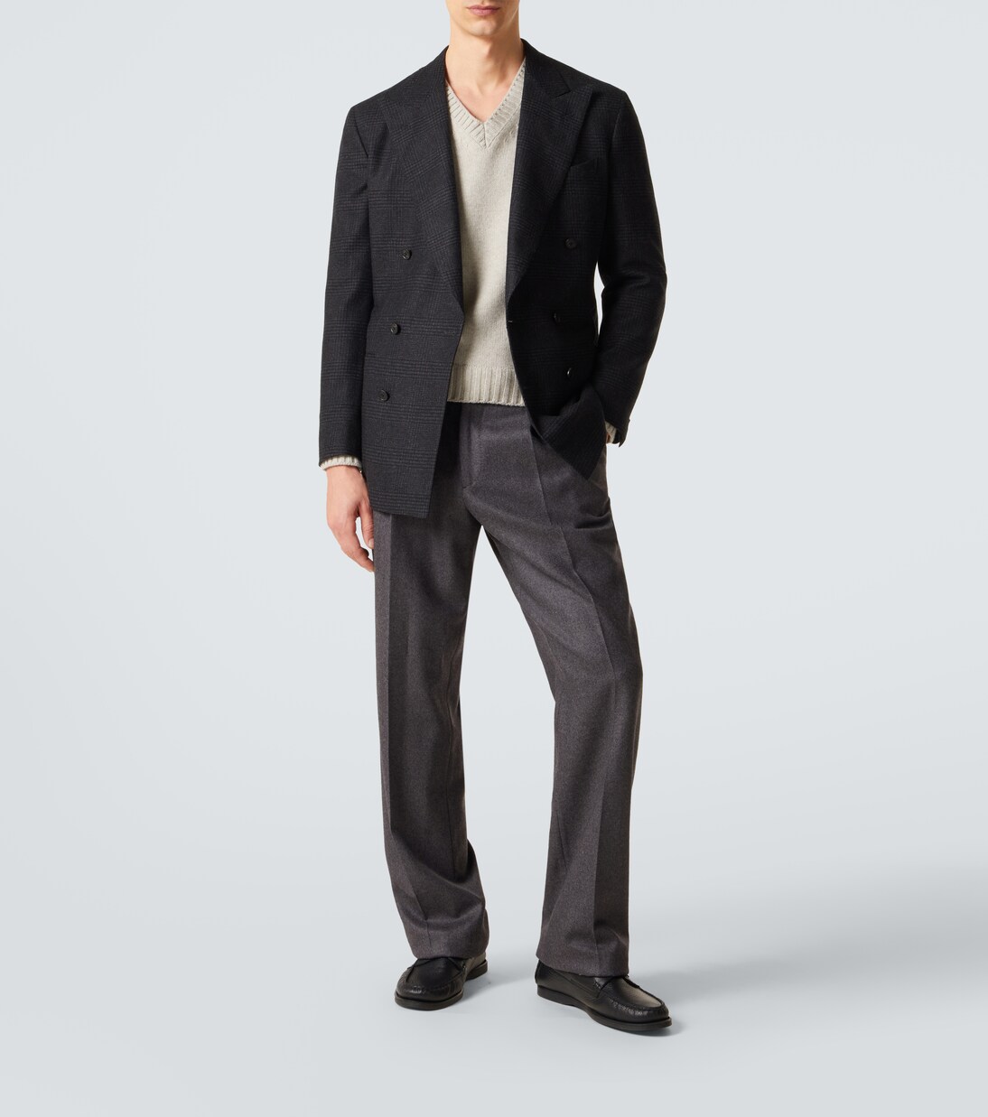 Checked wool flannel blazer | Saman Amel