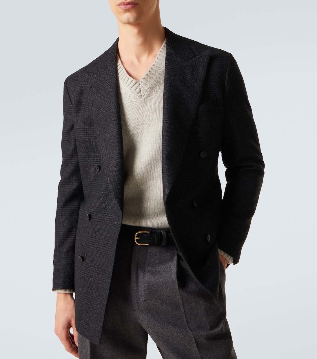 Checked wool flannel blazer | Saman Amel