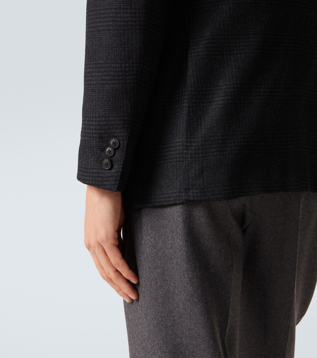 Checked wool flannel blazer | Saman Amel