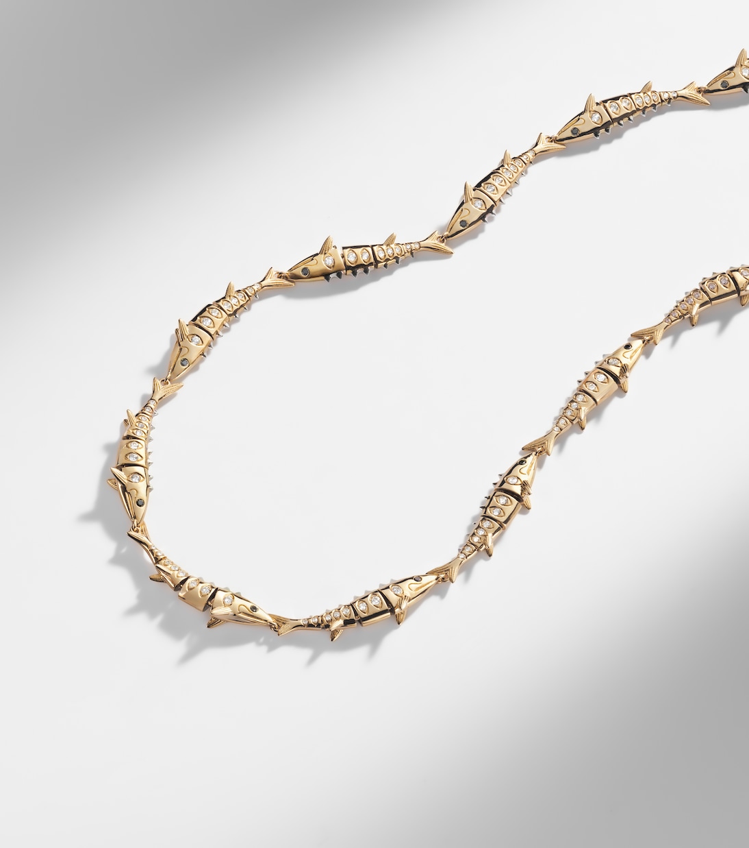 Marlin 9kt gold necklace with diamonds  | Yvonne Léon