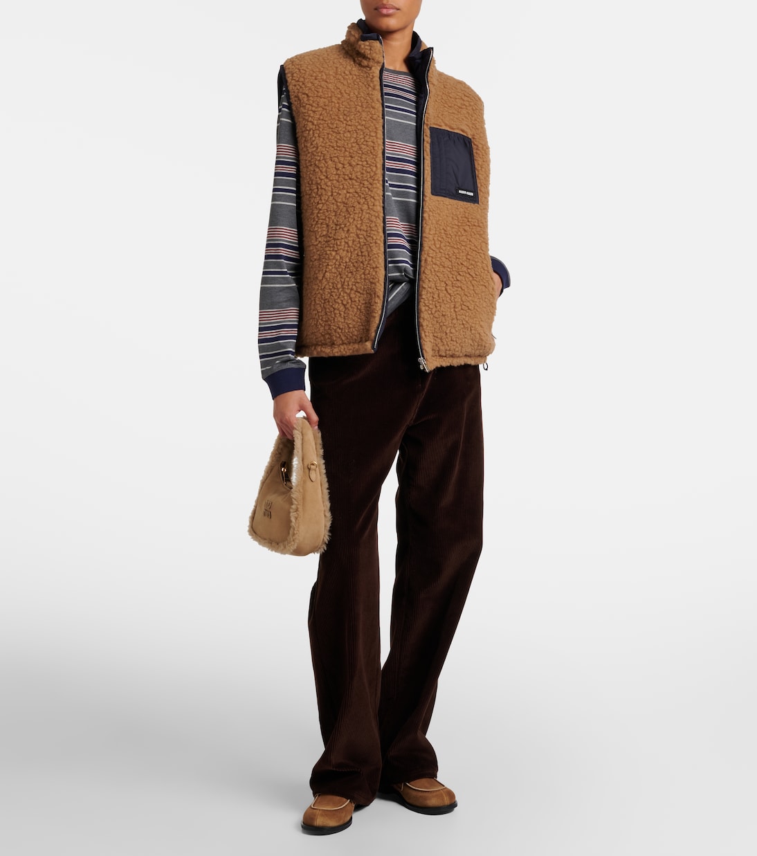 Wander 시어링 라이닝 스웨이드 숄더 백 | Miu Miu