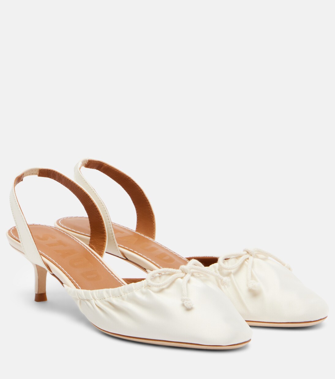Alba satin slingback pumps | Staud