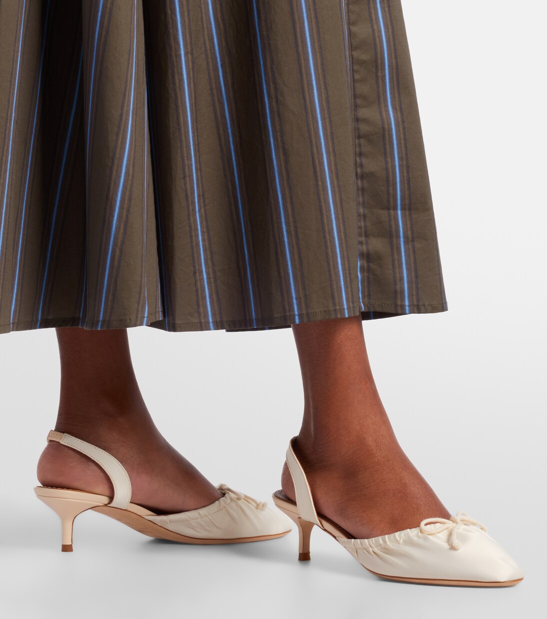 Alba satin slingback pumps | Staud