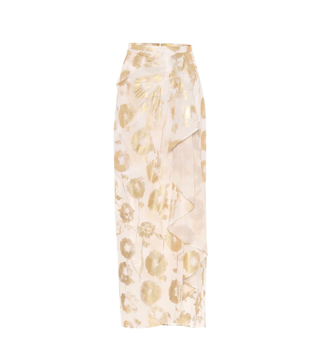 Jupe portefeuille en coton à fleurs | Halpern