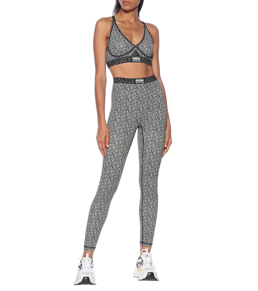 Top sportivo a stampa in nylon stretch | Adam Selman Sport