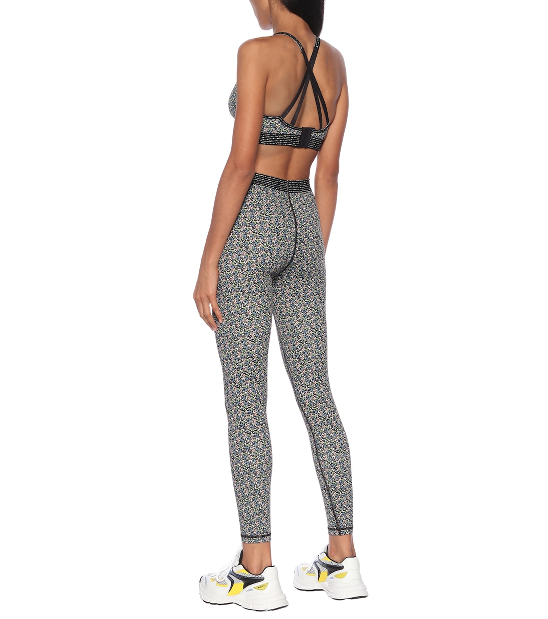 Top sportivo a stampa in nylon stretch | Adam Selman Sport