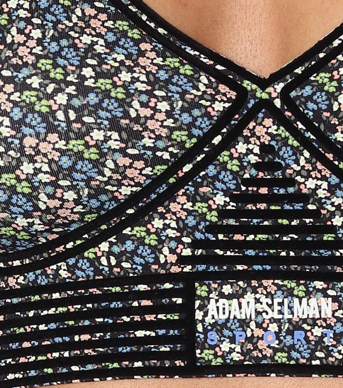 Top sportivo a stampa in nylon stretch | Adam Selman Sport