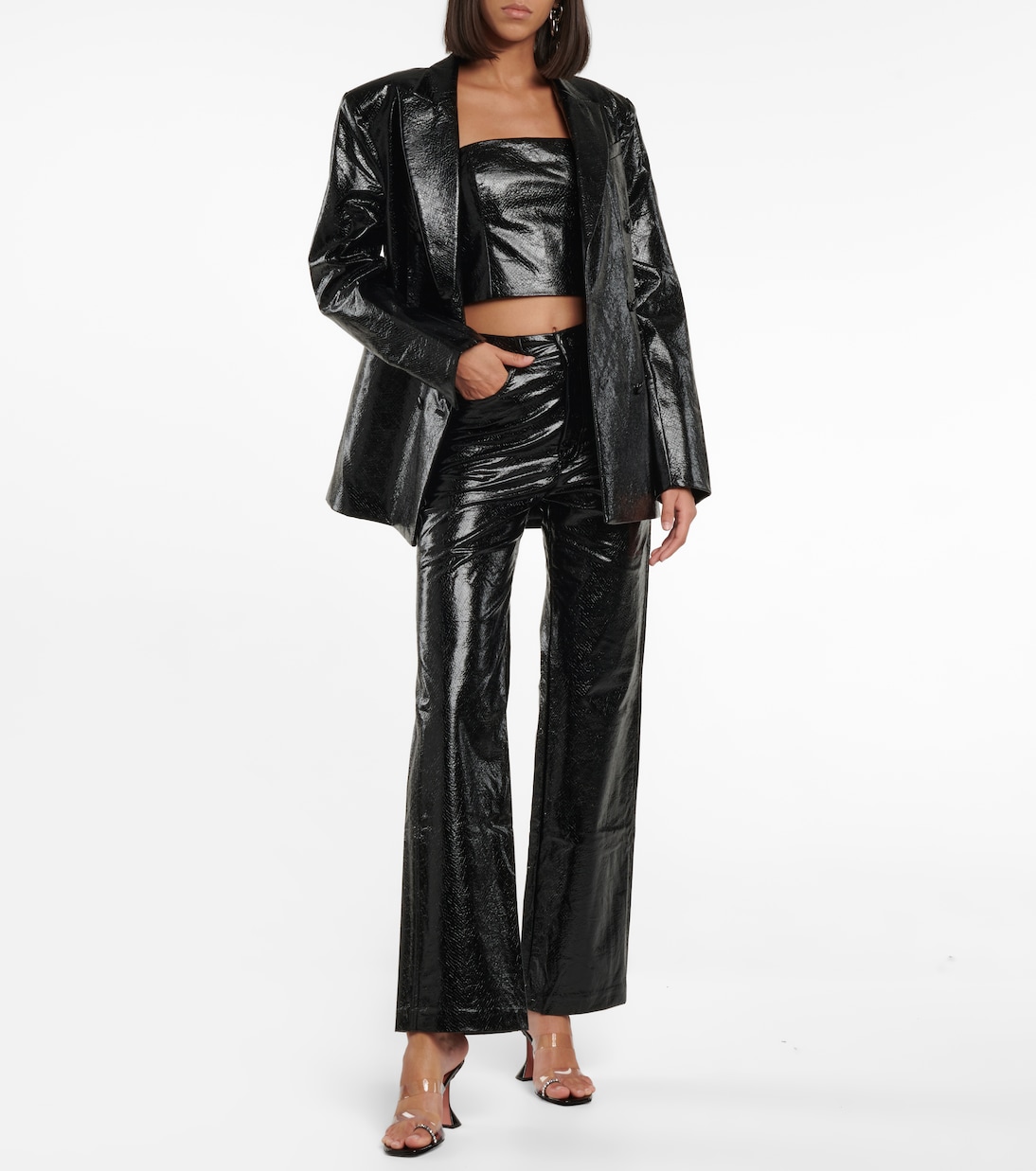 Cropped-Top Emili aus Lederimitat | Rotate