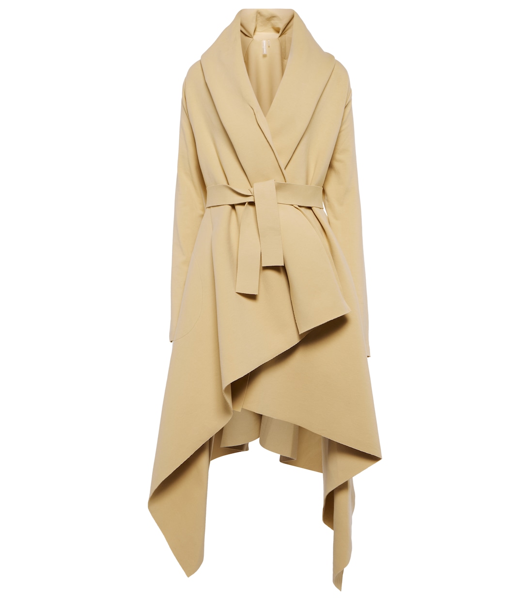 Asymmetric belted wrap coat | Norma Kamali