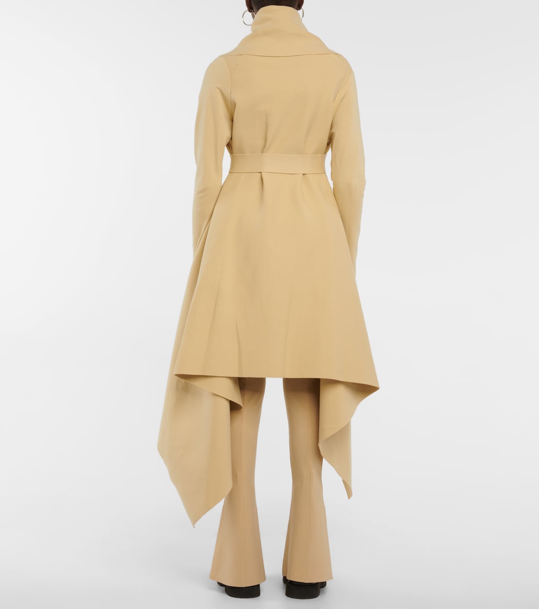 Asymmetric belted wrap coat | Norma Kamali