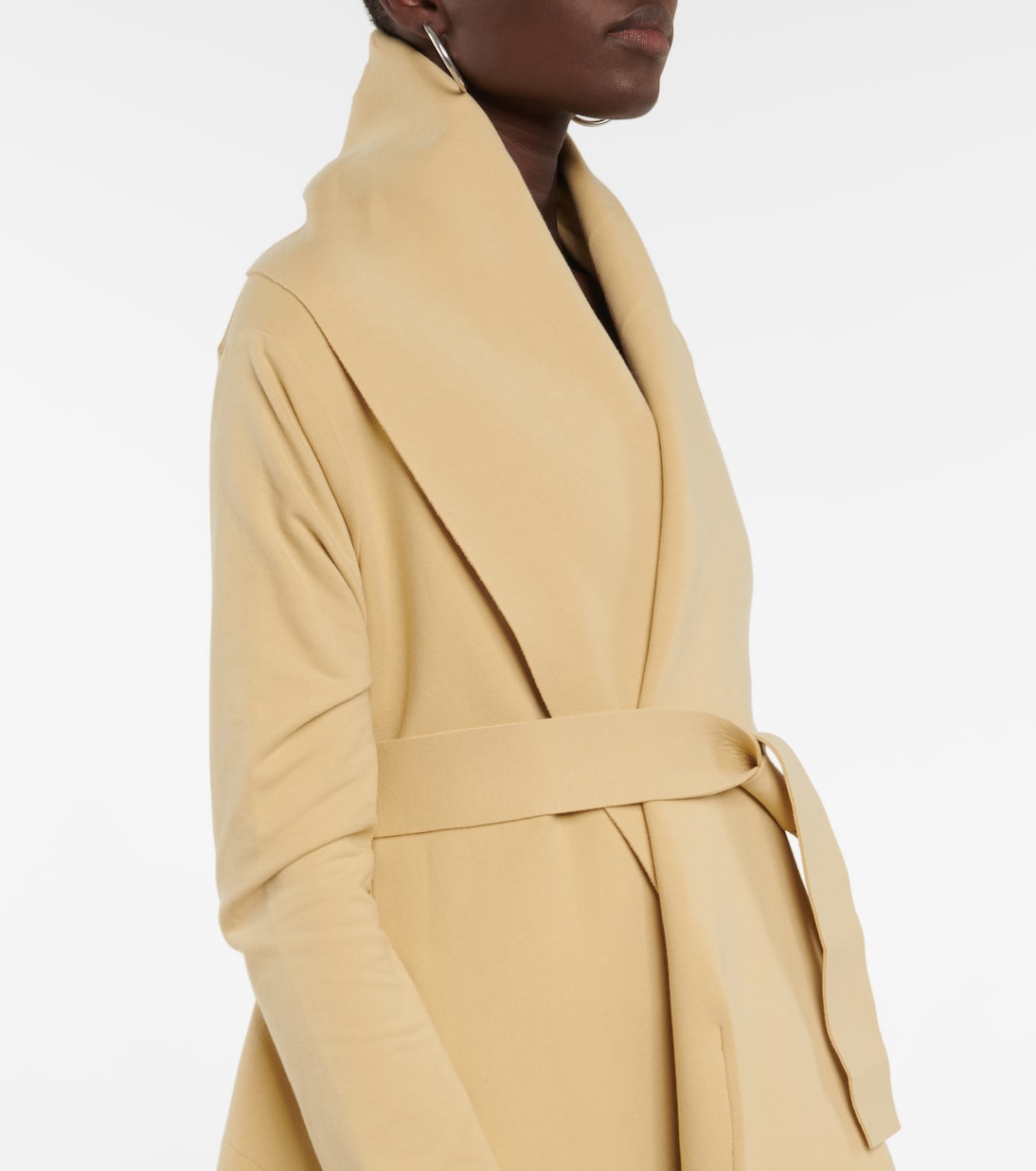 Asymmetric belted wrap coat | Norma Kamali
