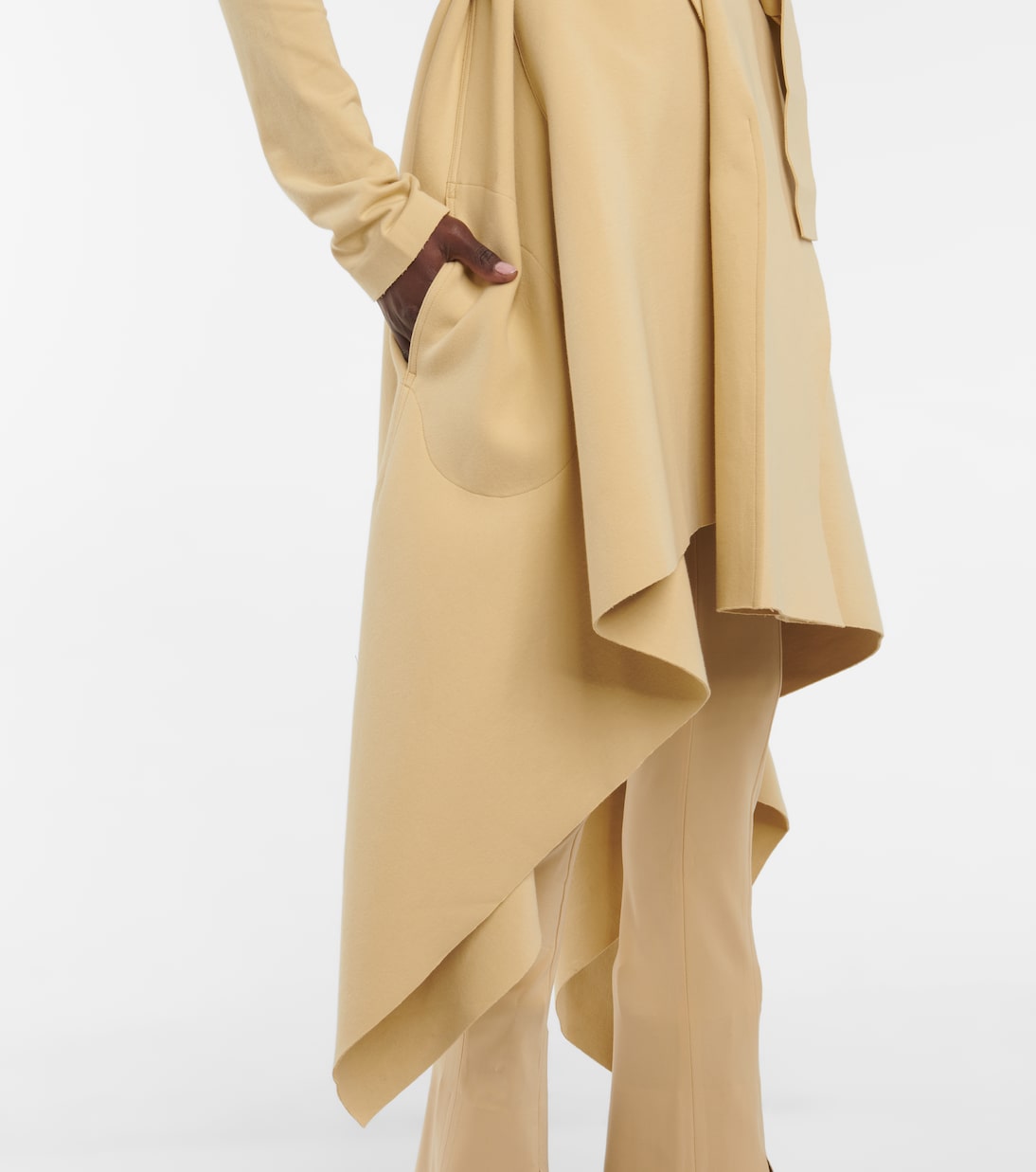 Asymmetric belted wrap coat | Norma Kamali