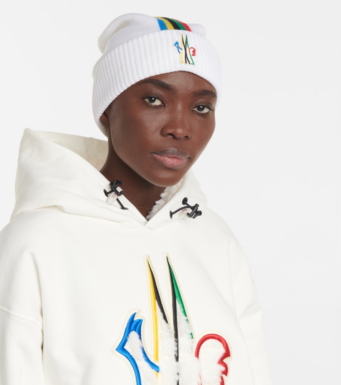 Logo striped wool beanie | Moncler Grenoble