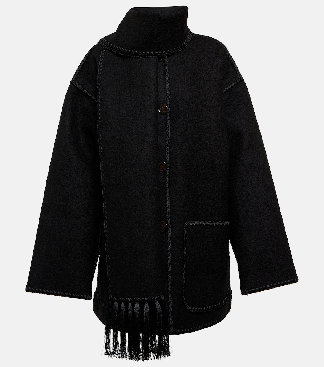Embroidered wool-blend scarf jacket | Toteme