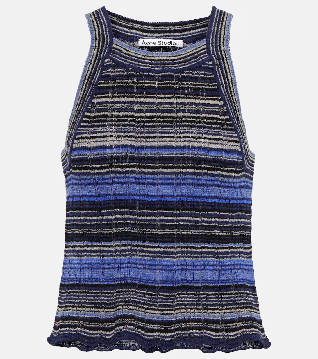 Striped cotton-blend knit tank top | Acne Studios
