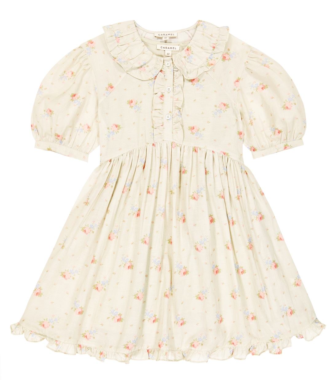 Bedrucktes Kleid Angelica aus Baumwolle | Caramel