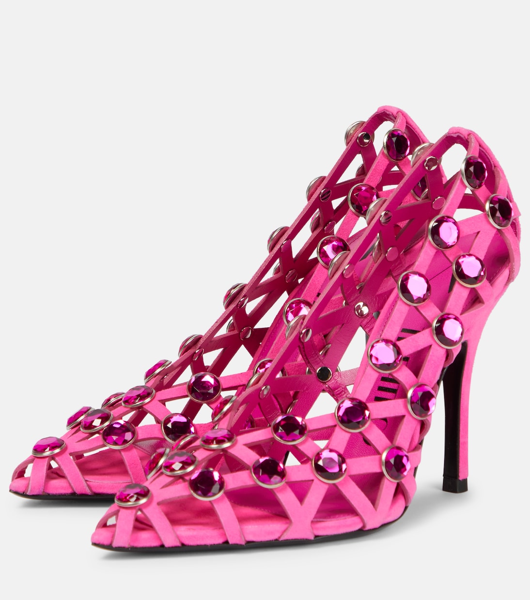 Escarpins Grid en daim à cristaux | The Attico