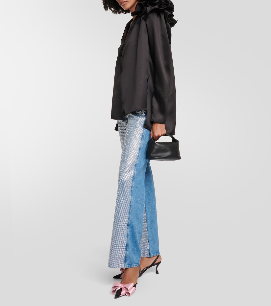 Le Cadeau 65 satin slingback pumps | Mach & Mach
