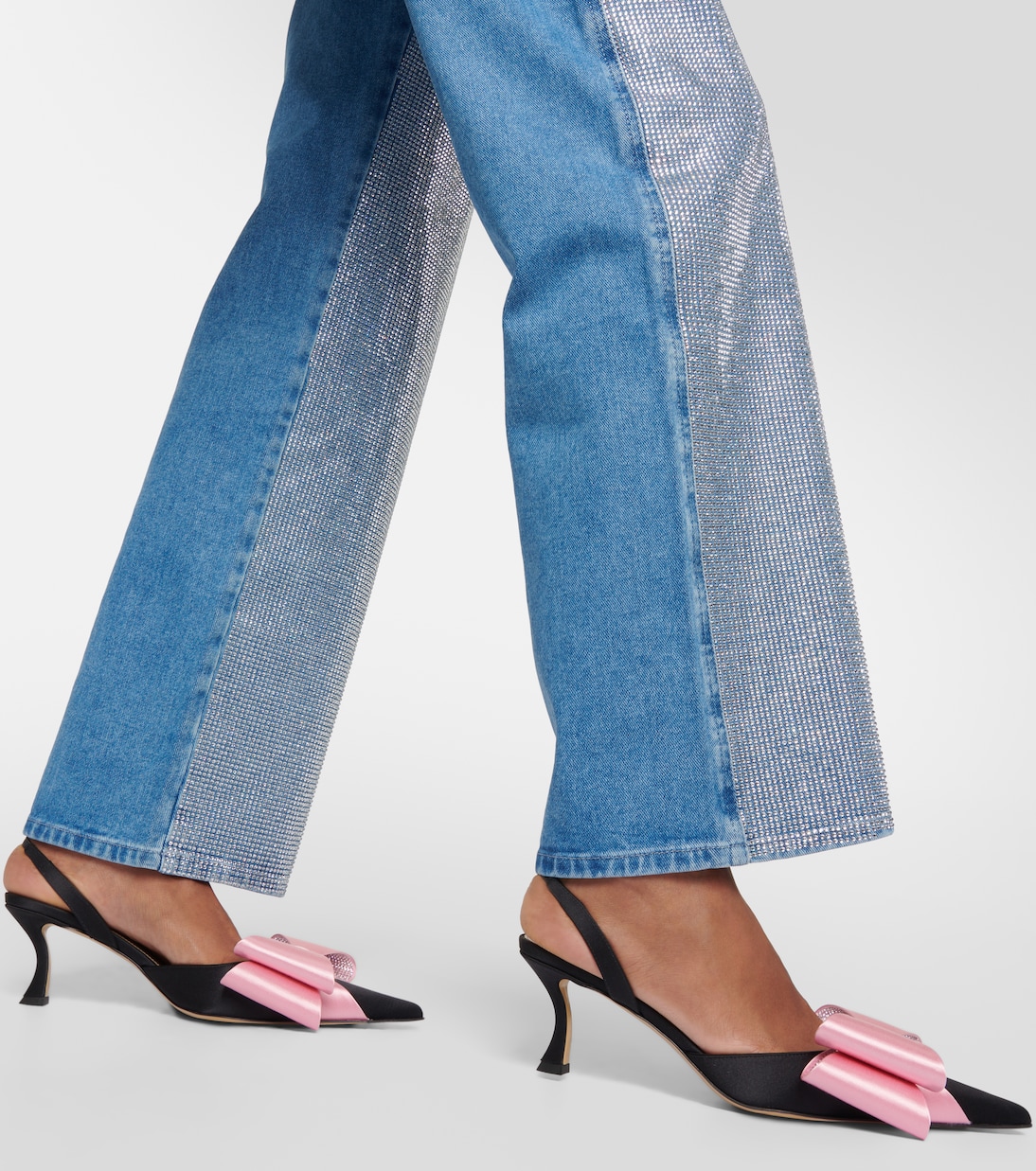Le Cadeau 65 satin slingback pumps | Mach & Mach
