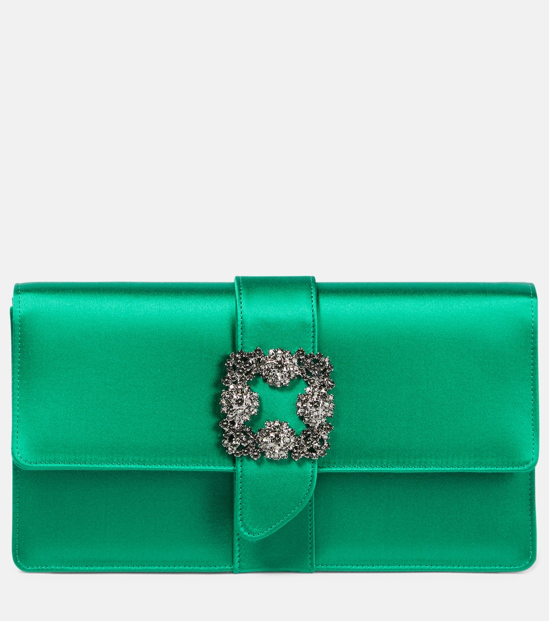Clutch Capri in raso con cristalli | Manolo Blahnik