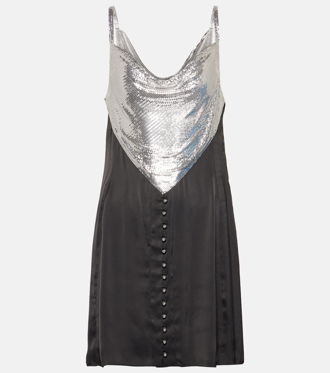 Chainmail and satin minidress | Rabanne