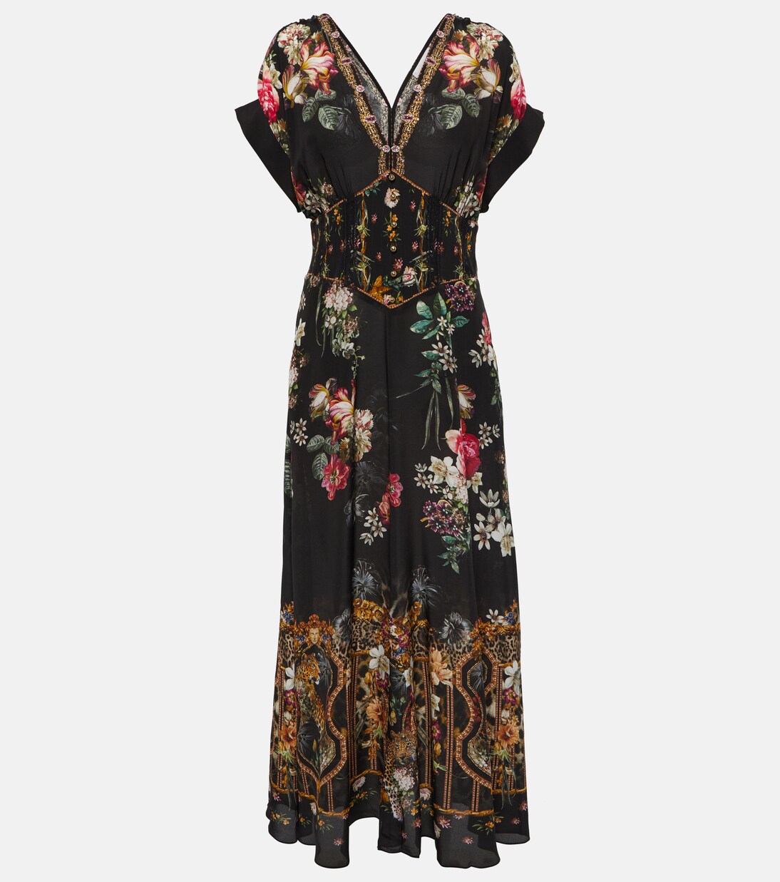 Camilladress Spaghetti Strap Floral Print Bustier A-line Maxi Dress main image 0